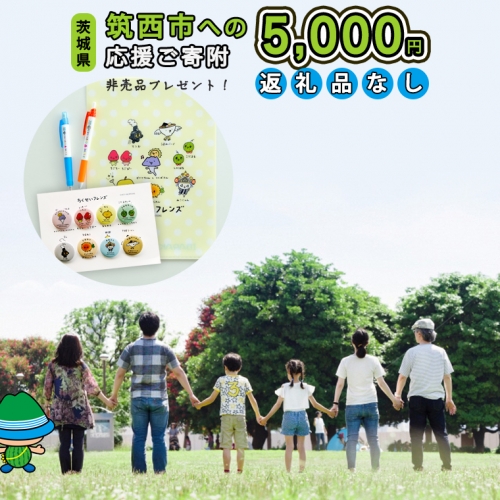 【返礼品なし】茨城県筑西市を 応援！ ＼ ちっくん ・ ちくせいフレンズグッズ プレゼント ／ 応援寄附金 5,000円 数量限定 期間限定 キャンペーン [ZZ007ci]