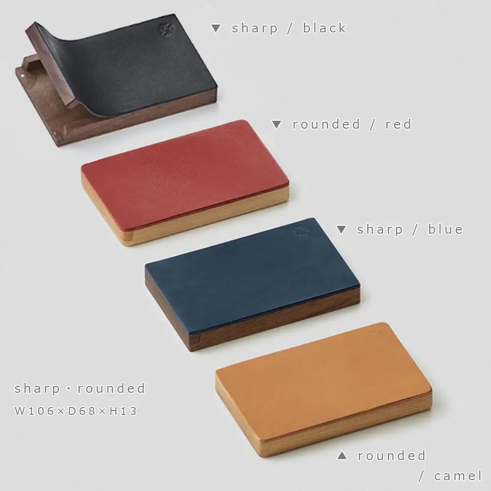Flap card case -  sharp　blue/SASAKI【旭川クラフト(木製品/名刺入れ)】フラップカードケース / ササキ工芸_03269