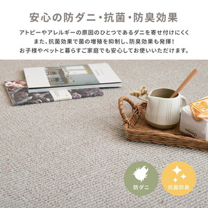 ループパイルでへたりにくい、高機能カーペット ステラ 江戸間6帖 1枚 600094