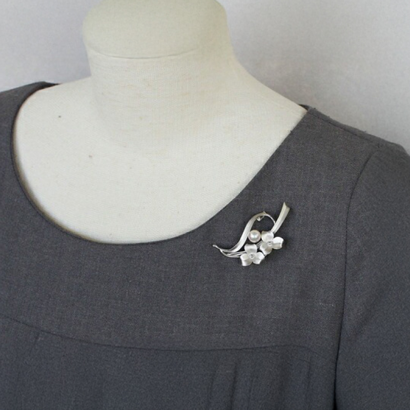 SV　アコヤ真珠　7.5ミリ　ブローチ　（No30887）／真珠　南伊勢町　パールハヤシ　伊勢志摩