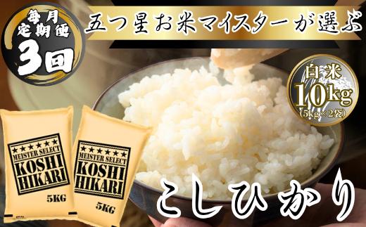 
                  【定期便】コシヒカリ白米5kg×2袋×毎月3回
                