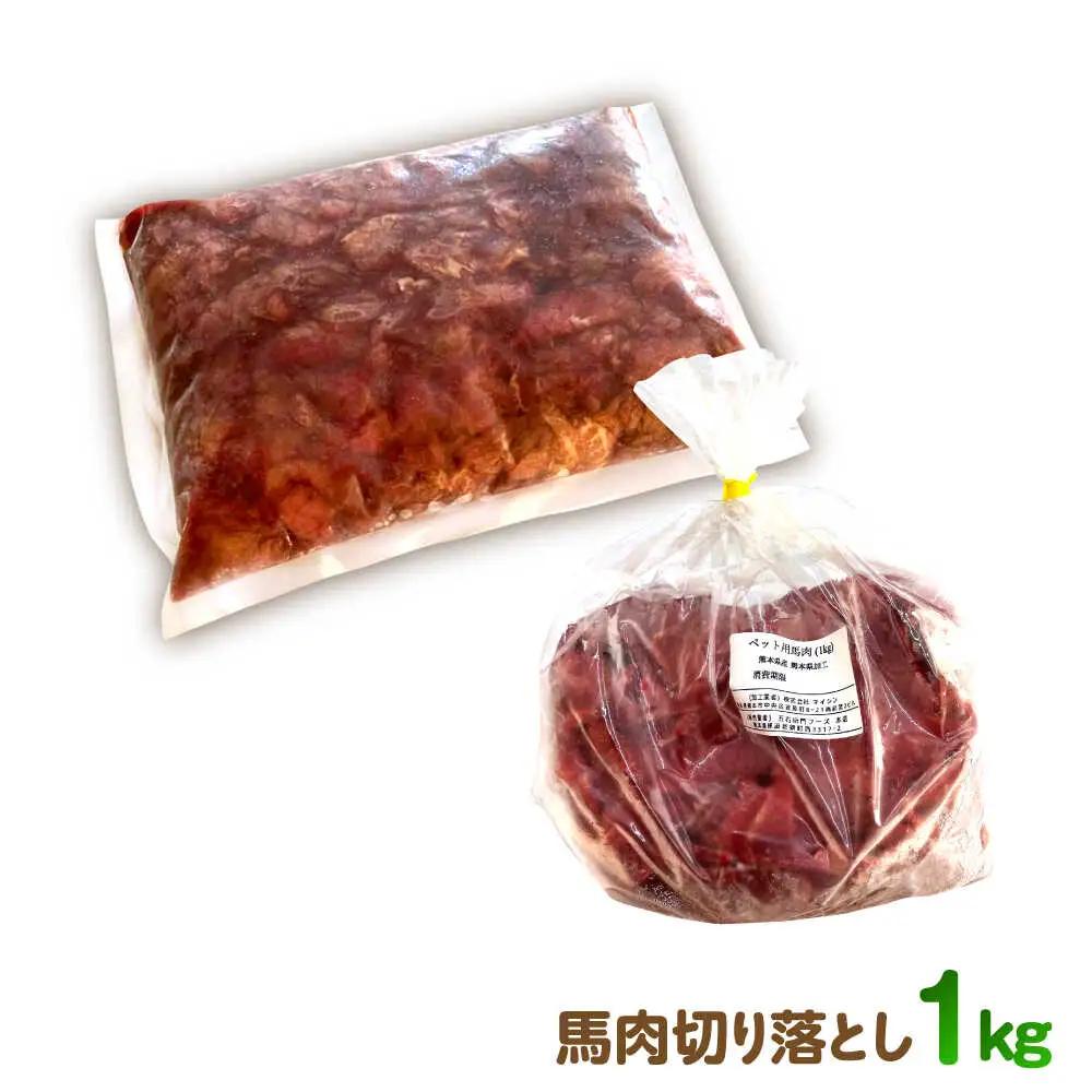 【全3回定期便】詰め合わせ 国内加工 ペット用 馬肉 切り落とし 1kg ペット用 馬刺しジャーキー 100g(50g×2) ペットフード 馬肉 [AYCT013]