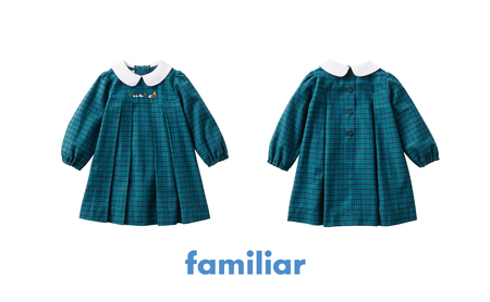 【ファミリア（familiar）】ワンピース 80・90サイズ 90cm・赤系ファミリアチェック