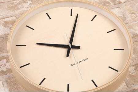 KATOMOKU Plywood clock km-50　木製掛け時計（ナチュラル）