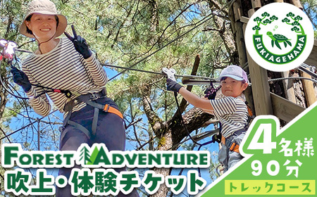 No.1323-B フォレストアドベンチャー・吹上浜＜トレックコース＞体験チケット(4名・90分) 体験 体験チケット チケット フォレストアドベンチャー アクティビティ 非日常 冒険 スポーツ 自然体験 【株式会社MORETZ】