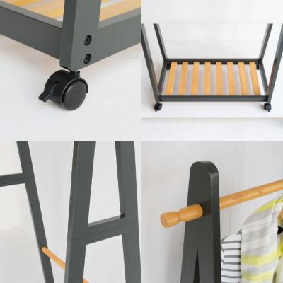 ふるさと納税 加西市 ハンガーラック 幅85cm ナチュラルブラック ツートンハンガー 棚付き[No5698-0618] |  | 01