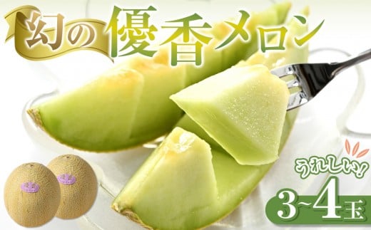 786.【先行予約】幻の「優香メロン」うれしい！3~4玉入 　※2026年６月下旬より順次発送予定【メロン くだもの 果物 フルーツ 甘い 先行予約 鳥取県 北栄町 おすすめ 人気】