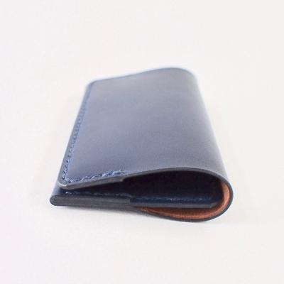 ふるさと納税 七尾市 【本革】名刺入れ/ブルー/ハンドメイド |  | 01
