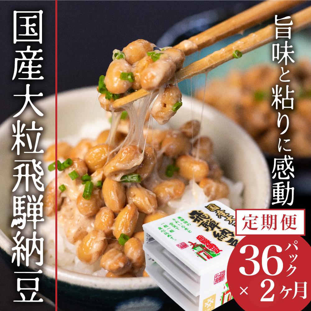 飛騨納豆 国産大豆 大粒 3パック×12個 2か月定期便 橋本商店 大粒納豆 高級納豆 定期便[Q2403]