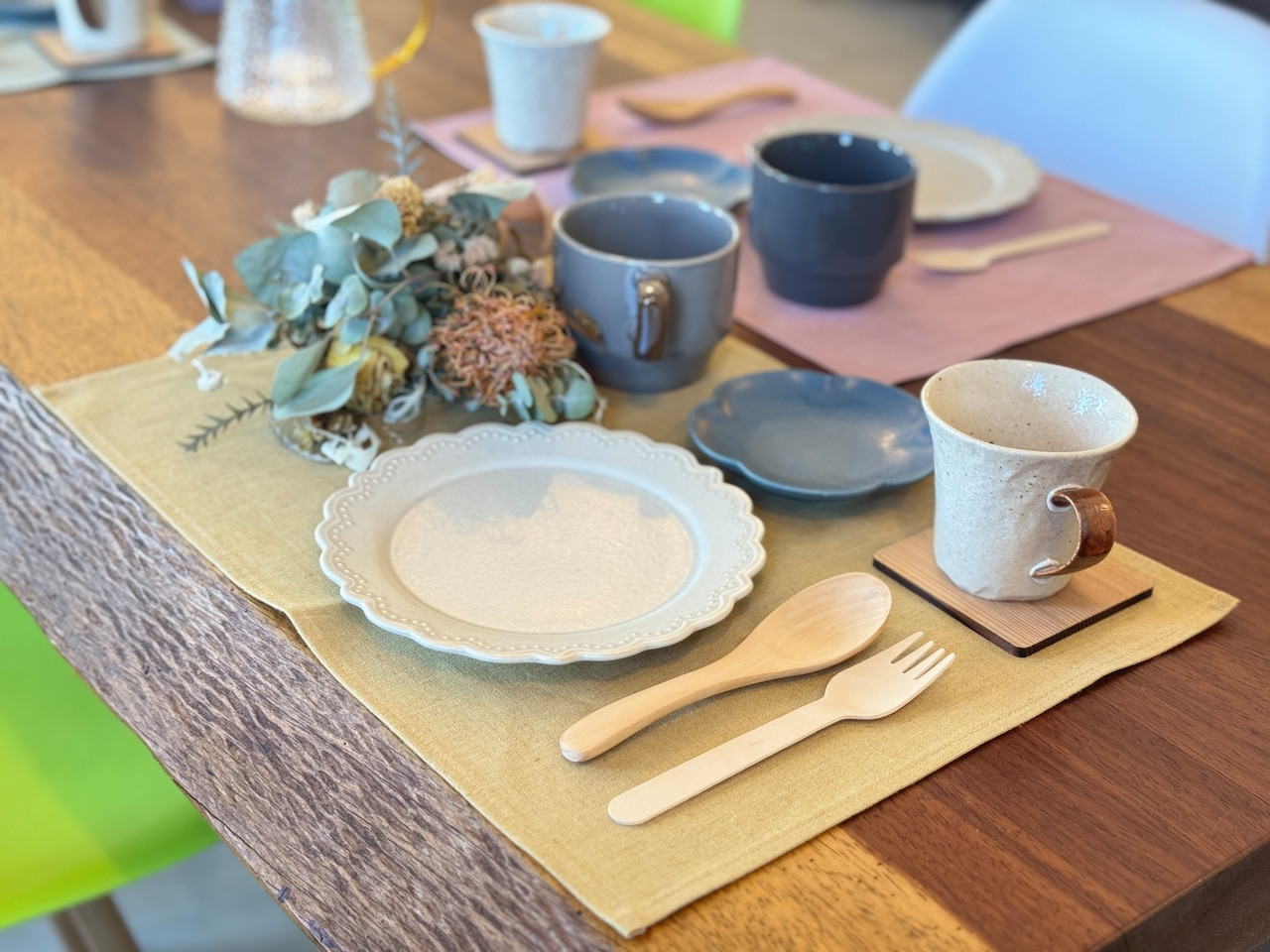 【のこり染】ランチョンマット　ブルーベリー