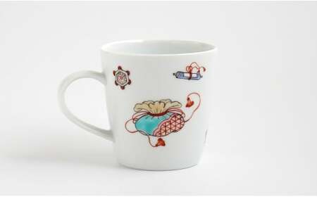 有田焼 吉祥文マグカップ 【仁窯】 マグカップ 吉祥文様 縁起柄 うつわ カップ コーヒーカップ 紅茶 お祝い ギフト dq010