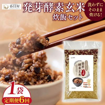 ふるさと納税 玖珠町 【定期便6回】 発芽酵素玄米炊飯セット 3合 (450g) 洗わずそのまま炊ける 無洗米 1袋 米
