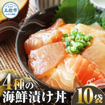 ふるさと納税 土佐市 四種の海鮮漬け丼　110g×10袋セット