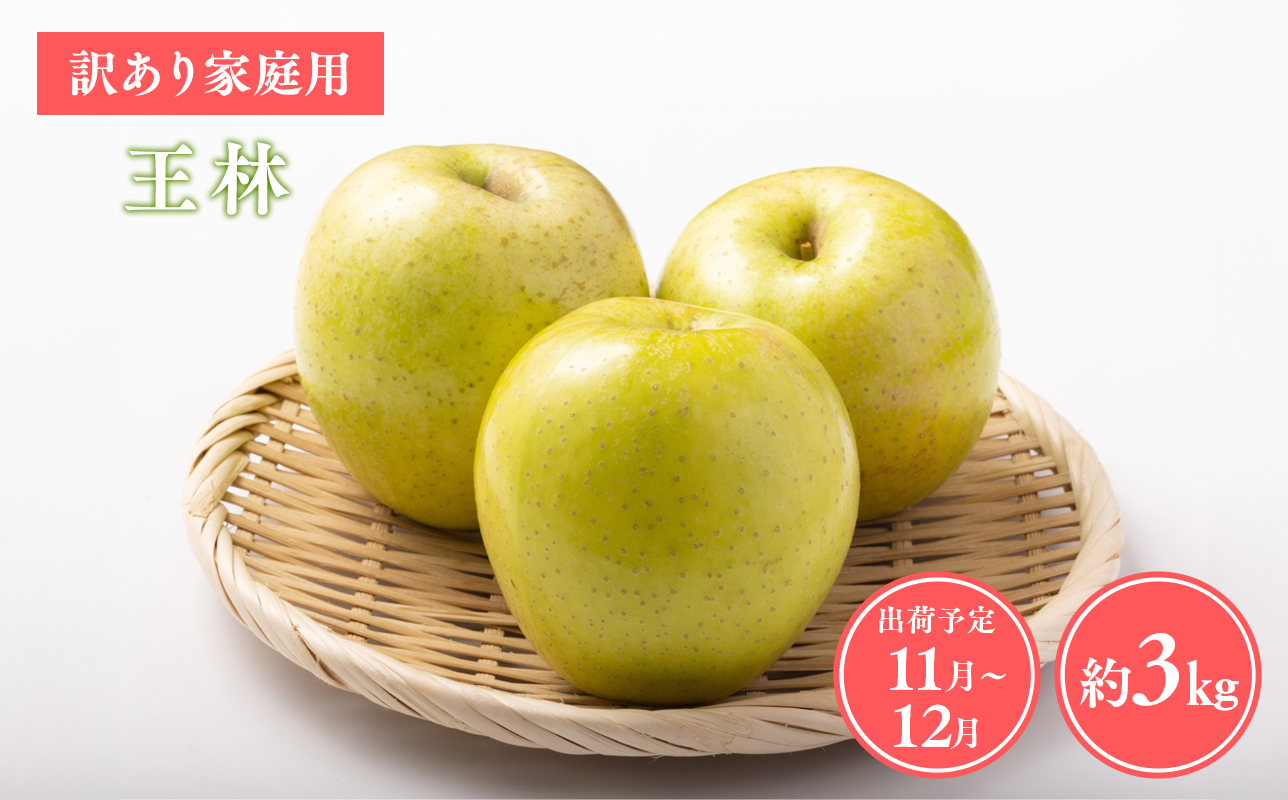 ≪令和8年産先行受付≫家庭用王林約3kg【青森県 平川市 山内ファーム】家庭用 平川市産 青森りんご りんご リンゴ 林檎 完熟 おうりん オウリン お取り寄せ 先行予約 果物 くだもの フルーツ