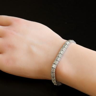 ふるさと納税 山梨市 プラチナバケットダイヤモンドブレスレット【D 9.55ct・長さ18cm】 |  | 03