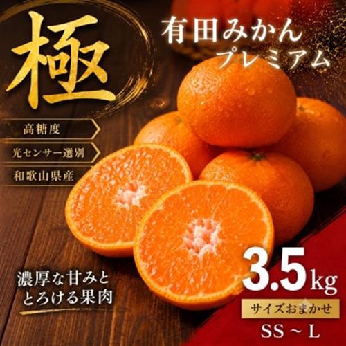 極 有田みかんプレミアム 約3.5kg【光センサー 高糖度選別品】2S～L (nuk004-p-3)【1755529】