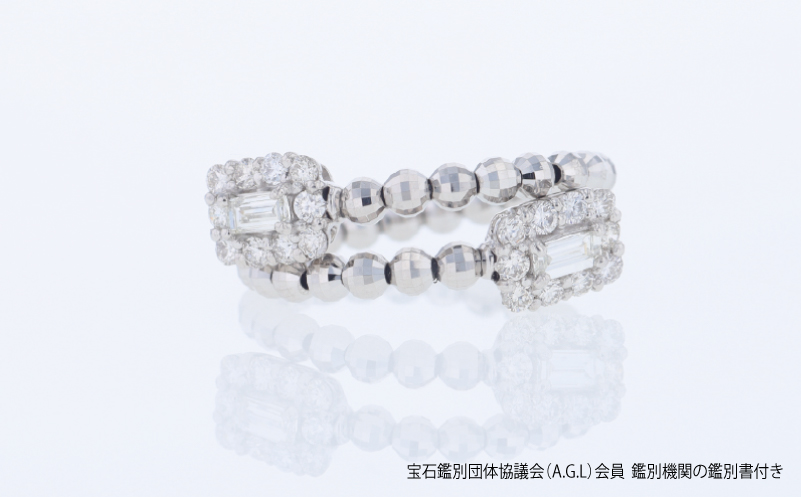 アルカンシェル PTダイヤ形状記憶リング（計 0.52ct） J101