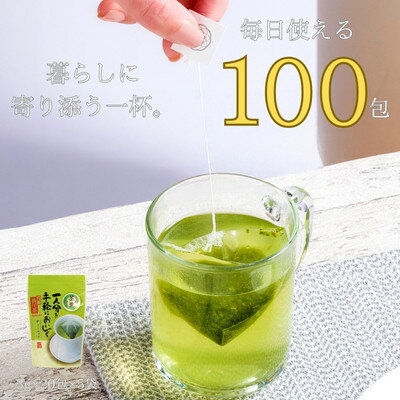 【ふるさと納税】【計100包】 深蒸し一番茶使用 掛川産緑茶 ティーバッグ (3g×20包)×5袋【配送不可地域：離島・沖縄県】【1716178】
