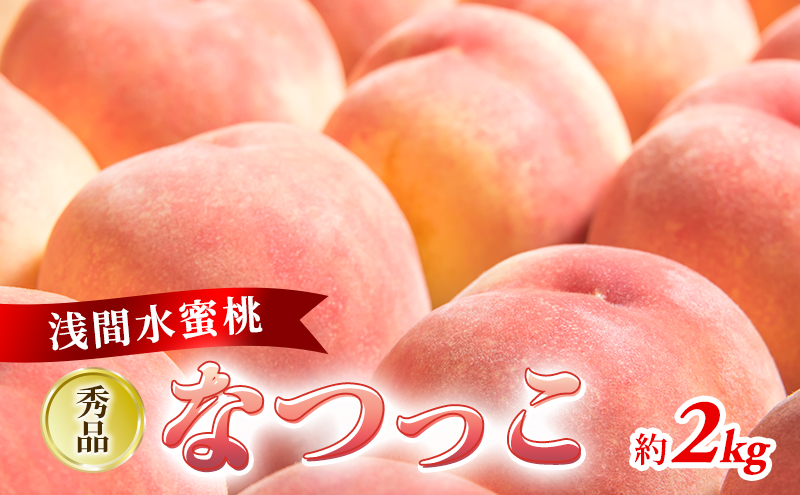 
2024年発送 先行予約 浅間水蜜桃 みつおかの もも なつっこ 秀品 約2kg 5～9玉[№5915-1251]
