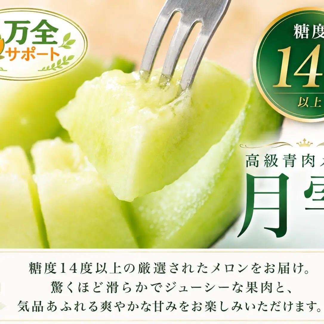 メロン 青肉 月雫 優品 北海道産 メロン【4〜6玉 計約8kg】【先行予約】