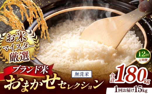 【 令和7年産 】おまかせ セレクション 【定期便12回】熊本県産 無洗米  ＜ひのひかり / 森のくまさん / くまさんの輝き ＞ 15kg  | 単一銘柄 米 単一米 お米 こめ 小分け 人気 コメ お米 5kg 10kg 15kg 20kg 25kg 30kg 定期便 3回 6回 12回 ブランド米 菊池川流域 家庭用 送料無料 熊本 くまもと 熊本県 和水 和水町 人気 ごはん