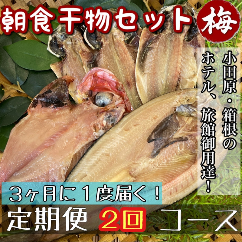 【3ヶ月に1回配送 定期便2回】小田原、箱根の旅館、ホテル御用達！朝食干物セット 梅【 まぐろや 神奈川県小田原市 】 142069_DQ225