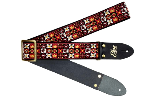 【ギターストラップ】 Elara Straps Knoxville Chili Red 郡上市 レザー 真鍮バックル ウルトラスエード プロ仕様 エレキ アコギ ベース Ksound 小林楽器店