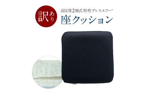 訳あり 高反発2層式 特製ブレスエアー座クッション 近江化成工業株式会社 滋賀県 東近江市 A-E40 座布団 クッション 腰痛対策 デスクワーク 在宅勤務 体圧分散 高反発 蒸れない 洗える 椅子 事務