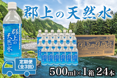 【定期便・全3回】 郡上の天然水 500ml×24本×3回 水 防災