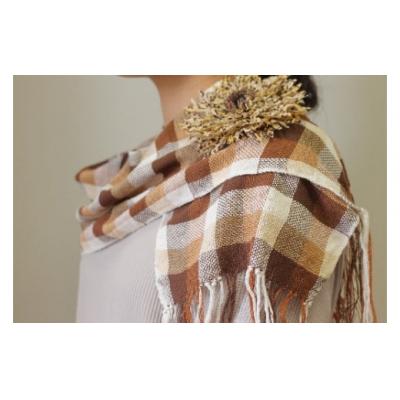 ふるさと納税 北上市 【天然繊維　綿100%】北上さをり織ストールとストール止め |  | 03