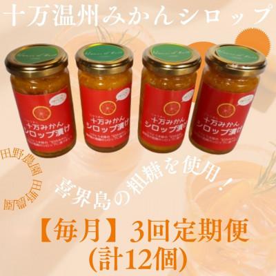 ふるさと納税 さつま町 【毎月定期便】十万温州みかんシロップ漬け4個 (計12個・1個180g)全3回