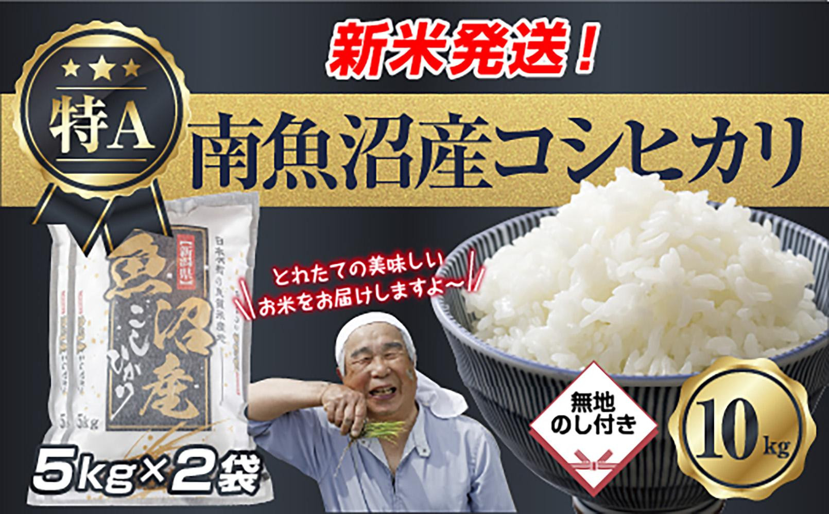 【令和8年産　新米予約】「無地のし」  新潟県 南魚沼産 コシヒカリ お米 5kg×2袋 計10kg 精米済み（お米の美味しい炊き方ガイド付き） お米 こめ 白米 こしひかり 食品 人気 おすすめ 送料無料 魚沼 南魚沼 南魚沼市 新潟県産 新潟県 精米 産直 産地直送 お取り寄せ【2026年10月中旬より1ヶ月以内に順次発送予定】