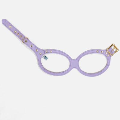 ふるさと納税 八潮市 メガネハーネス【3Sサイズ】ライラック ゴールド金具(本革製) kazama premium