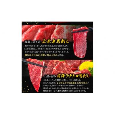 ふるさと納税 伊那市 【6ヶ月定期便】馬刺し 3種食べ比べ約600g( 上赤身 ・ 霜降り・ユッケ 各約200g ) |  | 01