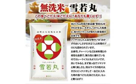 【定期便】無洗米雪若丸 5kg×6ヶ月連続 計30kg(4月～9月) [1386T05]