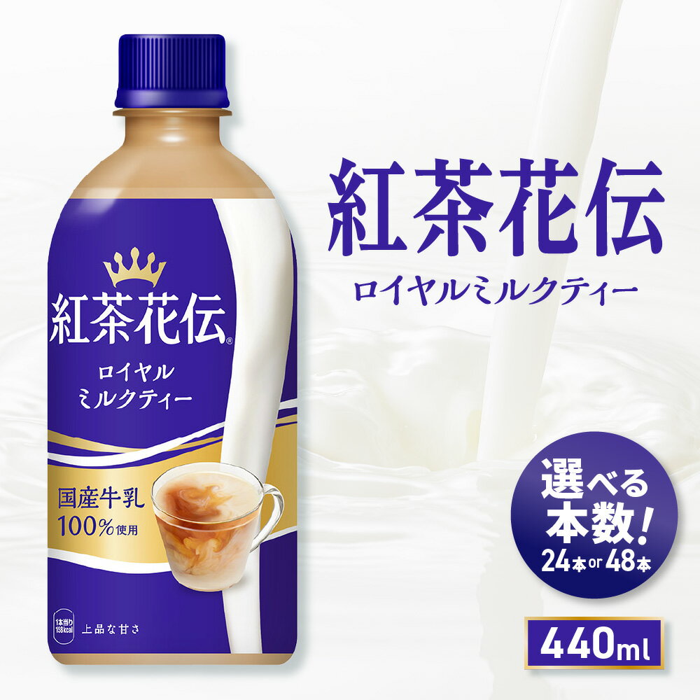 【ふるさと納税】 紅茶花伝 ロイヤルミルクティー 【 選べる 本数 】 440ml PET 24本 48本 国産 牛乳 100% ミルクティー 紅茶 ミルク ペットボトル 飲料 ソフトドリンク 北海道 札幌市