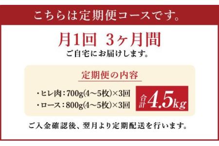 【定期便 3ヶ月】熊本産 あか牛 ステーキ ヒレ 700g ロース 800g