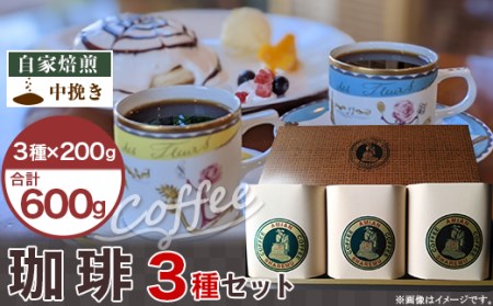 47-15A自家焙煎コーヒー（中挽き）　３種セット