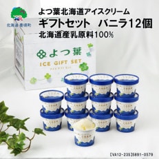 よつ葉北海道アイスクリームギフトセット(バニラ)12個 北海道産乳原料100%(VA12-23S)