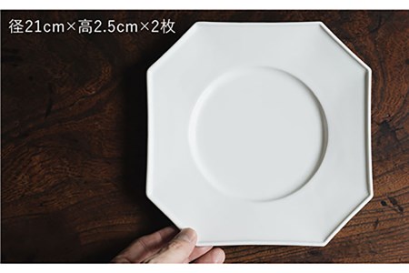 【波佐見焼】オクトゴナル皿 角皿 プレート 白マット釉 2枚セット 食器 皿 【イロドリ】 [KE27] 波佐見焼