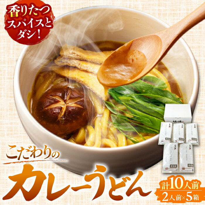 【ふるさと納税】 カレーうどん 2人前×5（計10人前） お取り寄せ うどん 老舗 愛西市 / アロマ・フーヅ [AEAP002] うどん お手軽 和風だし