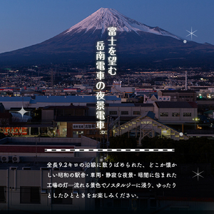 全駅から「富士山が望める」地方鉄道 ～岳南電車応援事業～J 富士を望む岳南電車の夜景電車体験ツアー券 《2名様》 乗車券 特別運行 工場夜景 景色 富士山 列車 静岡県 富士市 [sf002-428]