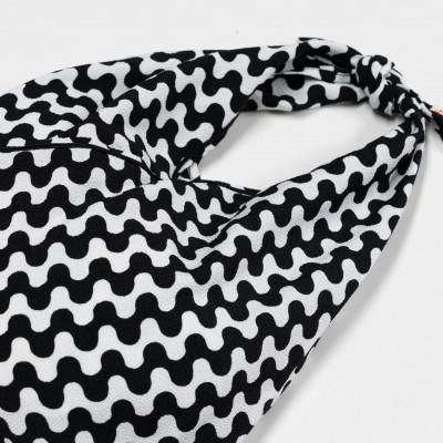 ふるさと納税 与謝野町 一色ちりめんあずま袋　波なみ(ブラック) |  | 02