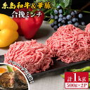 【ふるさと納税】糸島和牛 糸島豚 合挽ミンチ 500g×2p 計1kg 糸島ミートデリ工房 [ACA240] 10000円 1万円