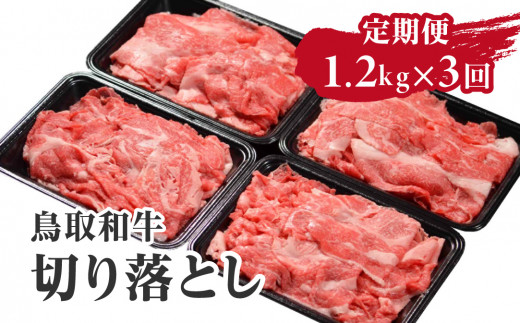 定期便 鳥取和牛 切り落とし 1.2kg×3回 合計3.6kg HN52  【やまのおかげ屋】