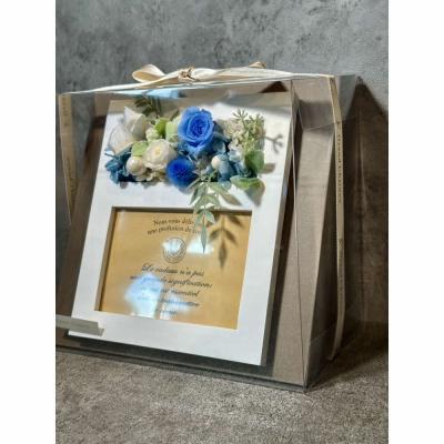 ふるさと納税 出雲市 ブリザードフラワーのフォトフレーム(木製スタンドタイプ)【ブルー】 |  | 01