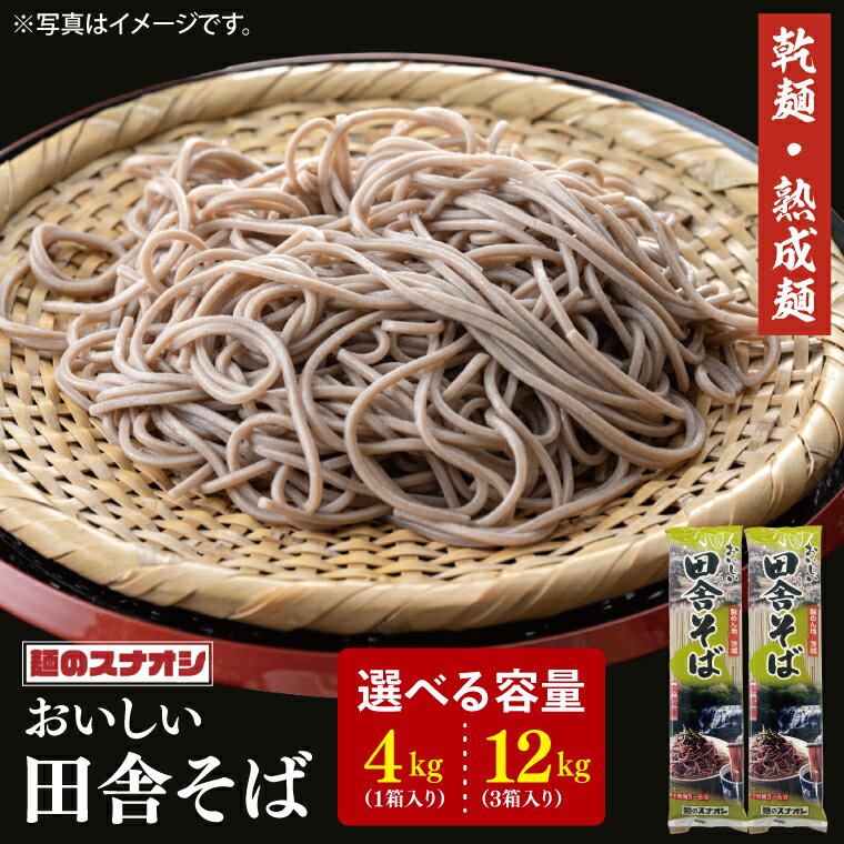 【ふるさと納税】【選べる内容量】【麺のスナオシ】リピーター続出！おいしい田舎そば1箱 4kg(200g×20袋) or 3箱 12kg(200g×60袋)（乾麺）【蕎麦 麺 長期保存 保存食 防災 人気 大容量 水戸市 茨城県】（BY-5）