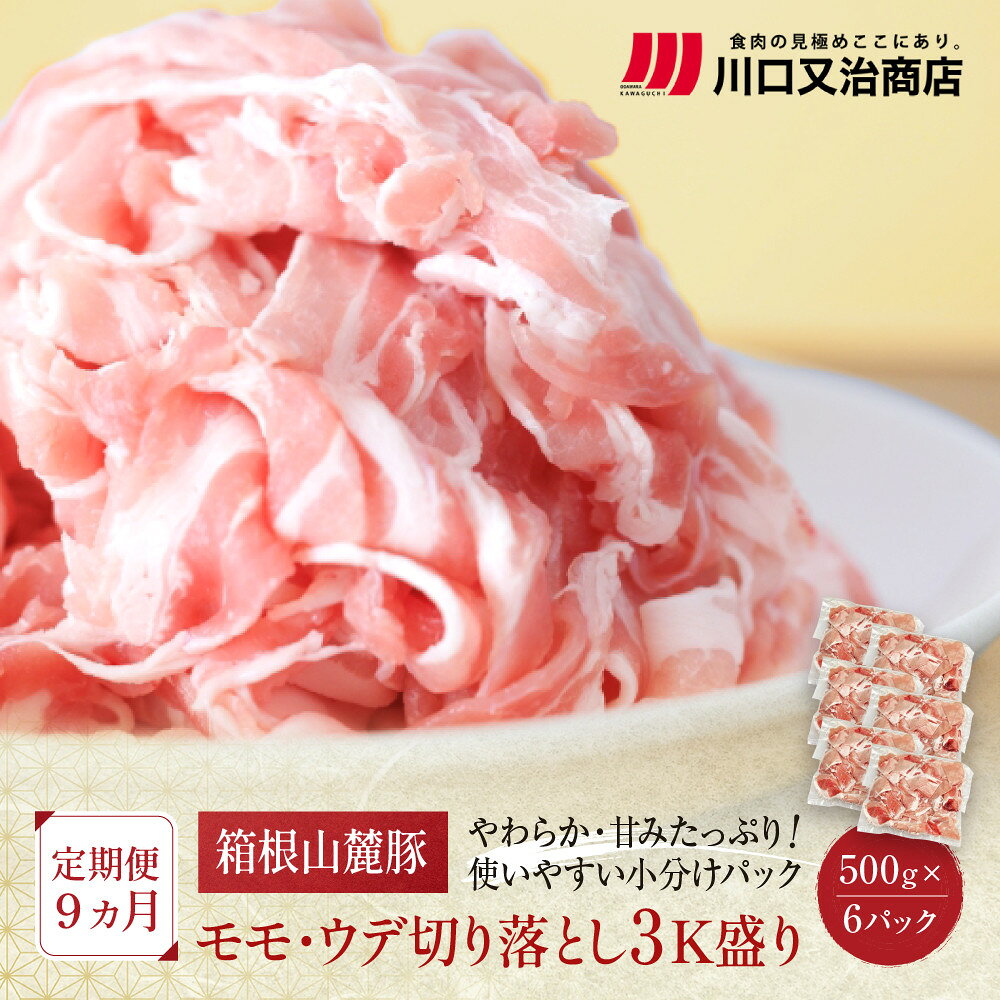 【ふるさと納税】【定期便9ヵ月】箱根山麓豚　モモ・ウデ切り落とし3K盛り(500g×6パック)【 箱根山麓豚 切り落とし 神奈川県 小田原市 】