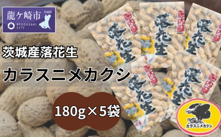 茨城産落花生カラスニメカクシ180g×5袋【落花生 ピーナッツ ピーナツ ナッツ 国産 ピーナッツ 殻付き おやつ お菓子 ピーナッツ おつまみ お取り寄せ ヘルシー ピーナッツ 健康  国産 ピーナッツ 茨城 特産品 ピーナッツ 農園 自家栽培 ピーナッツ ビールのお供 野菜 豆 農家直送 ピーナッツ お土産 贈り物 ギフト プチギフト】