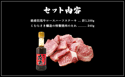 経産但馬牛ロースハーフステーキ1,100ｇ（9〜12枚） AS2I6 